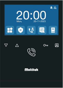 Dokunmatik butonlu Multitek Linux daire monitörü siyah